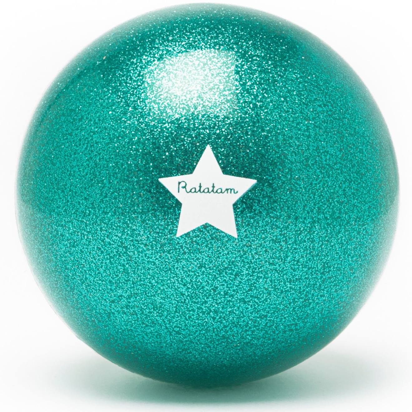 Ballon paillettes or (10 cm) vert, blanc