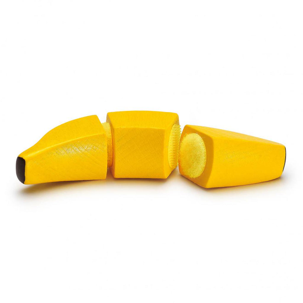 Banane en bois à couper jaune