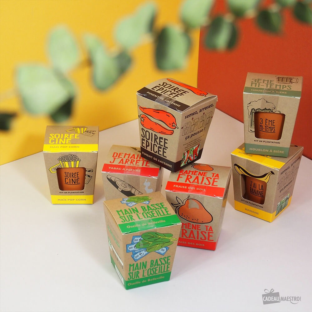 Banane à Faire Pousser - J'ai la Banane - Kits de Plantation Radis et Capucine