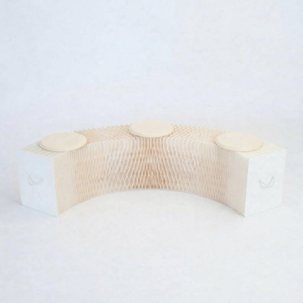 Banc en Kraft Pliable 150 cm Blanc - Poufs et Tabourets Originaux