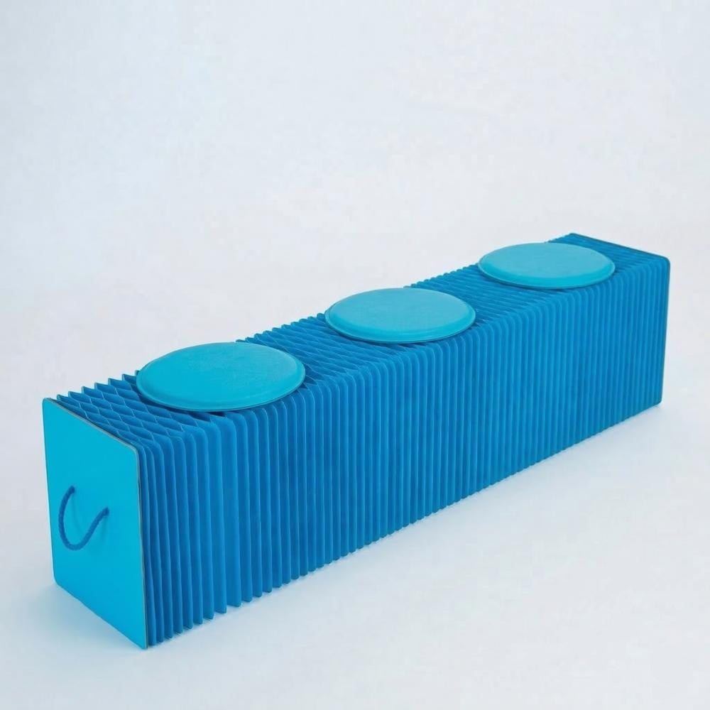 Banc en Kraft Pliable 150 cm Bleu - Poufs et Tabourets Originaux