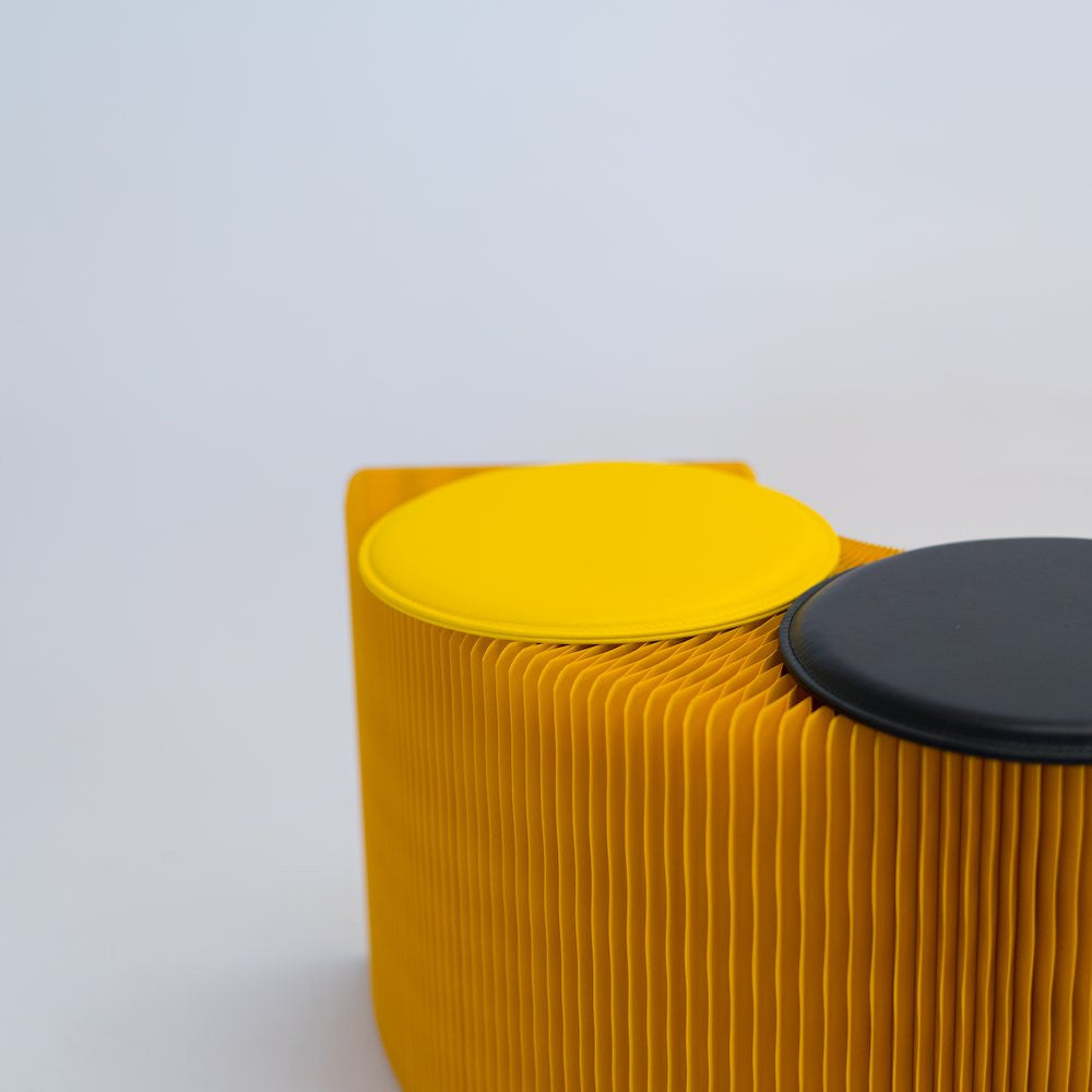 Banc en Kraft Pliable 150 cm Jaune - Poufs et Tabourets Originaux