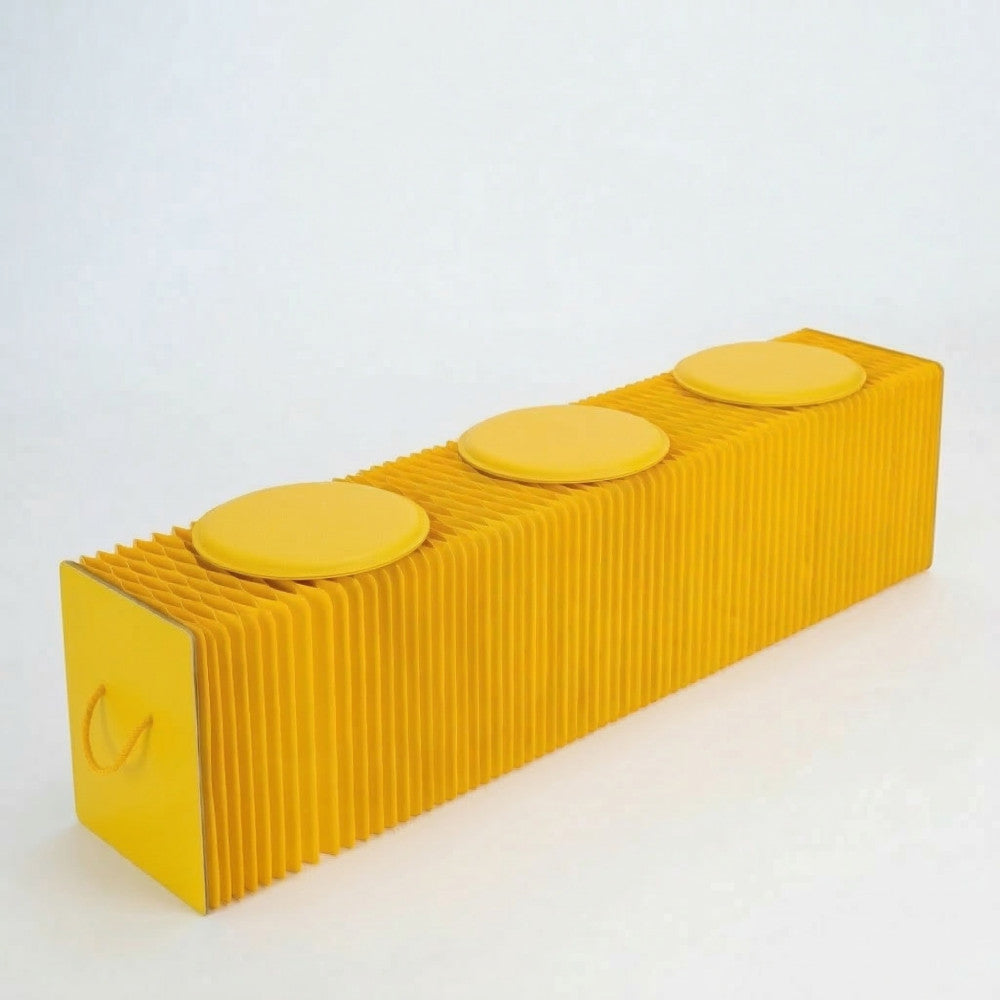 Banc en Kraft Pliable 150 cm Jaune - Poufs et Tabourets Originaux