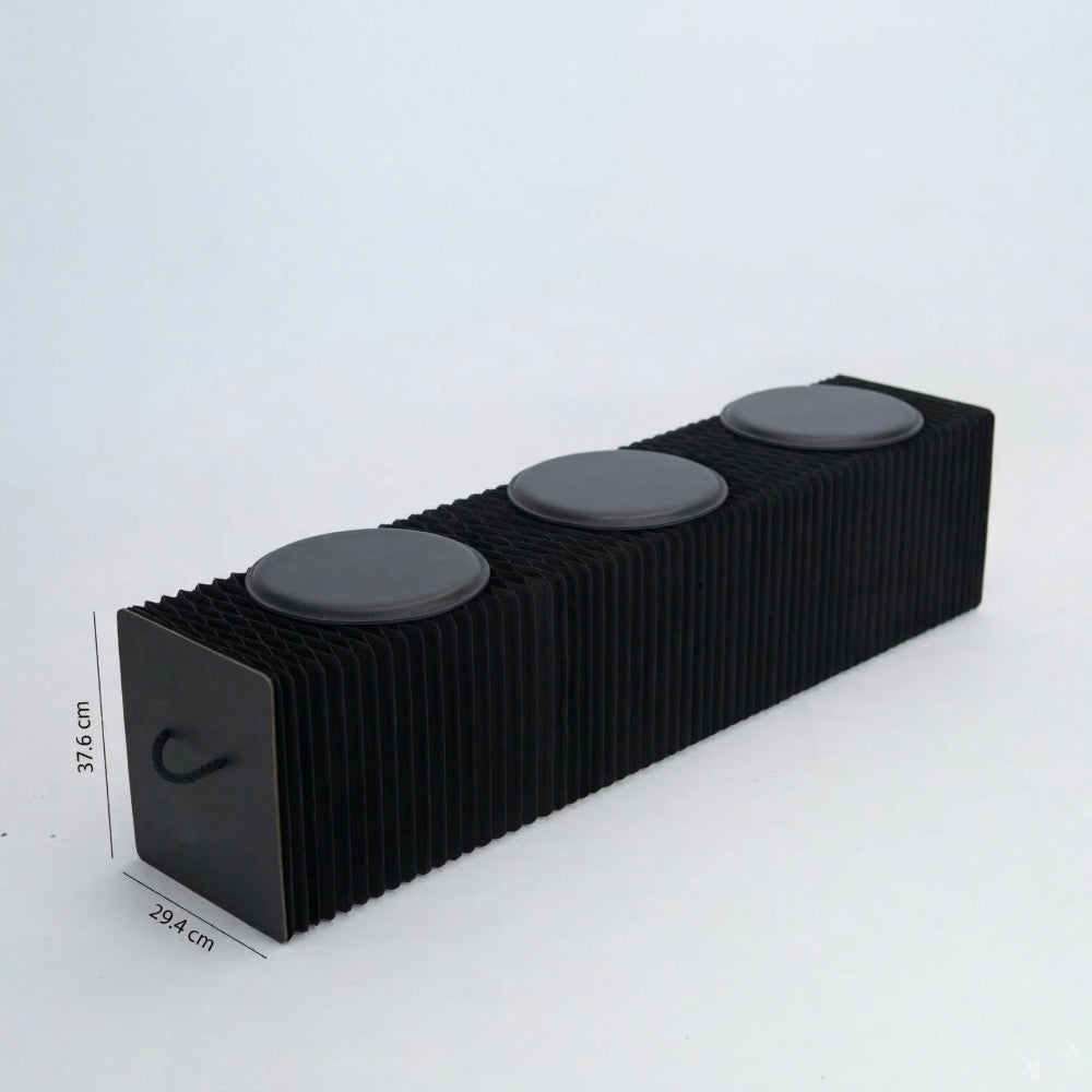 Banc en Kraft Pliable 150 cm Noir - Poufs et Tabourets Originaux