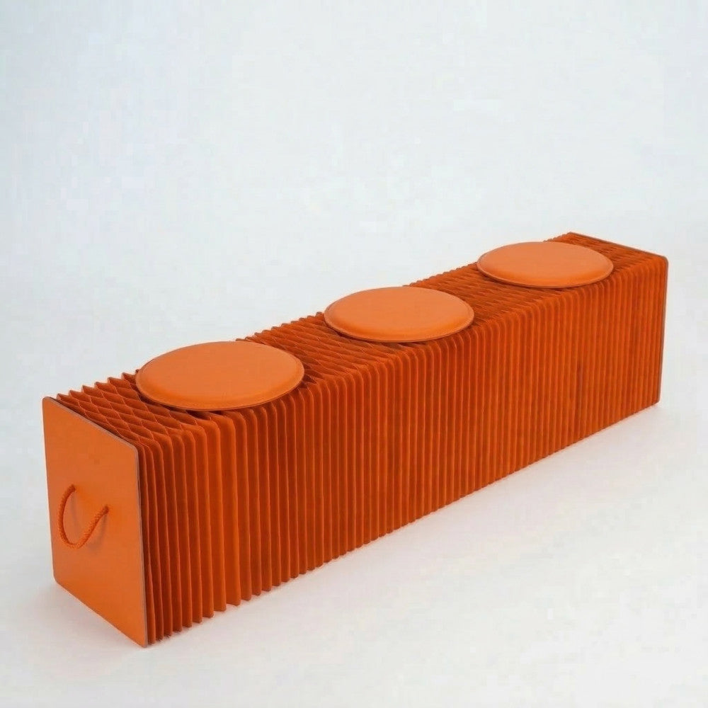 Banc en Kraft Pliable 150 cm Orange - Poufs et Tabourets Originaux