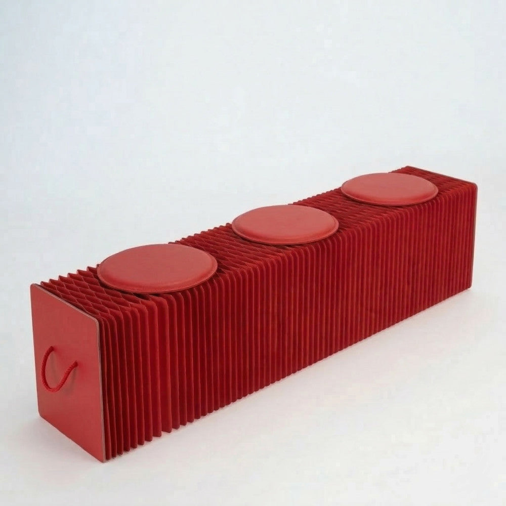 Banc en Kraft Pliable 150 cm Rouge - Poufs et Tabourets Originaux