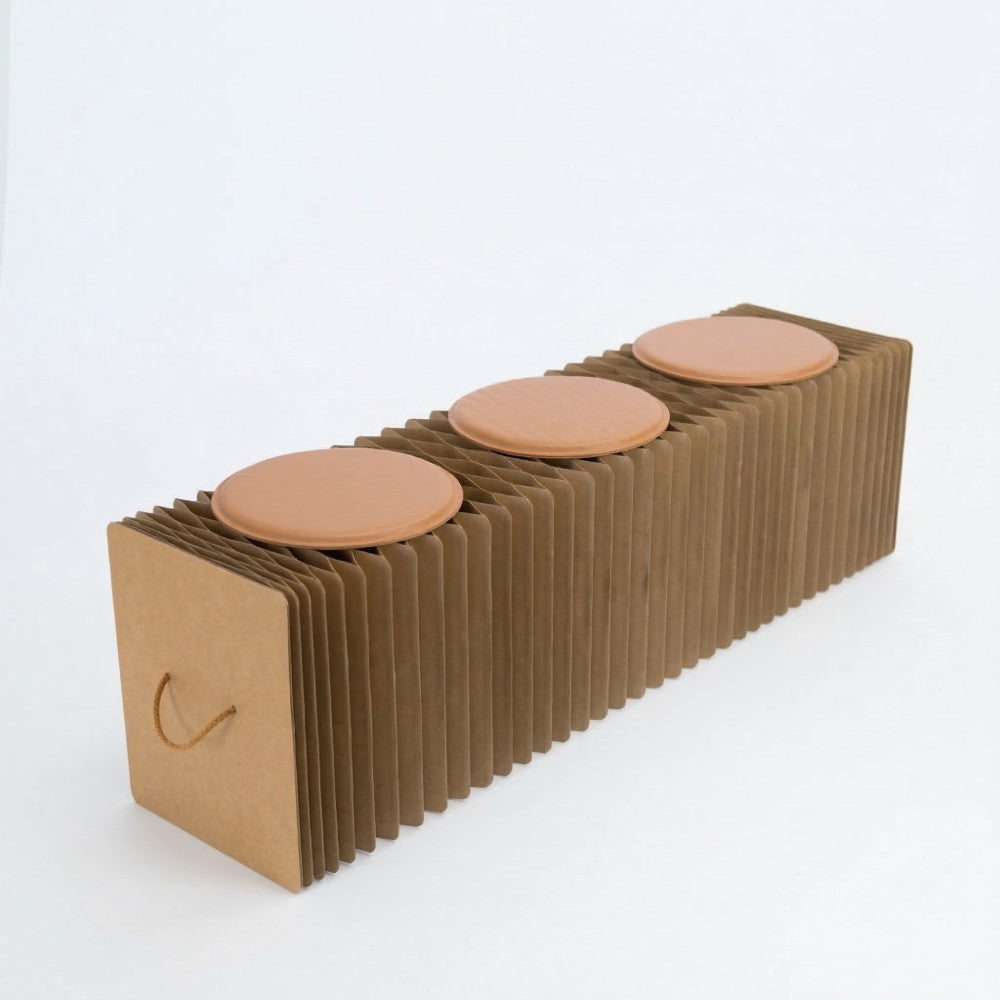 Banc en Kraft Pliable 150 cm Marron - Poufs et Tabourets Originaux