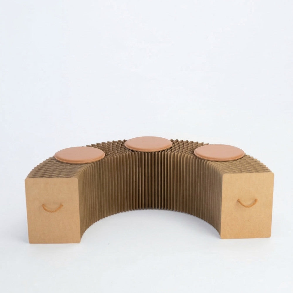 Banc en Kraft Pliable 150 cm Marron - Poufs et Tabourets Originaux CadoMaestro