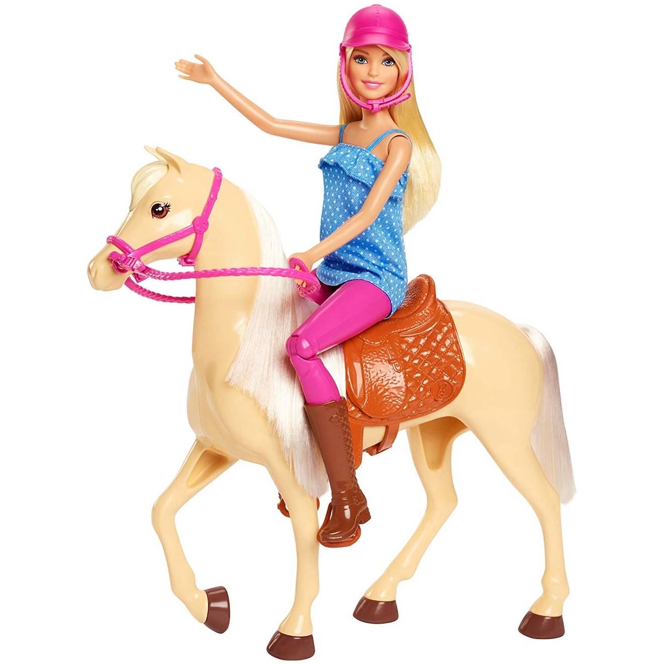 Barbie avec cheval multicolore