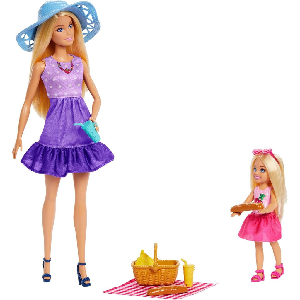 Barbie - poupée malibu et chelsea en pique-nique multicolore
