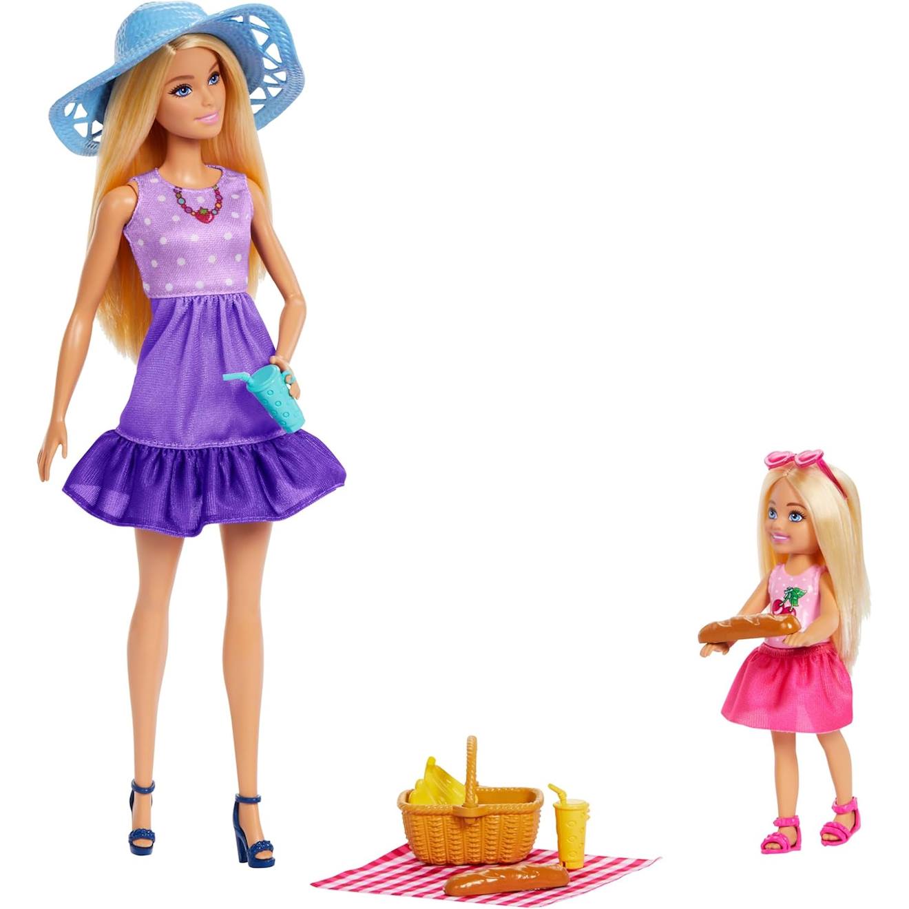 Barbie - poupée malibu et chelsea en pique-nique multicolore