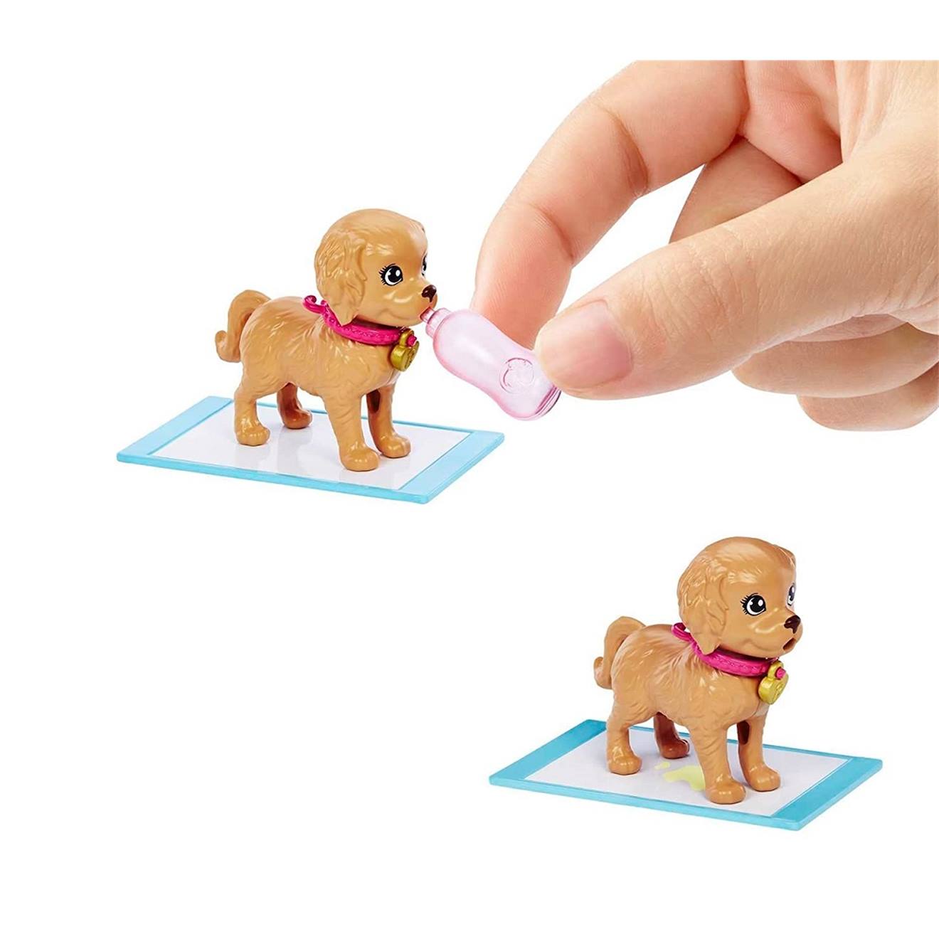 Barbie set de jeu d'adoption de chiots avec poupée brunette multicolore