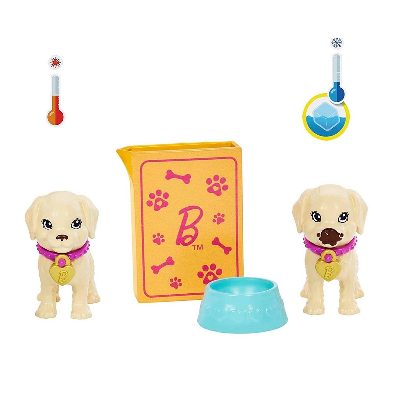 Barbie set de jeu d'adoption de chiots avec poupée brunette multicolore