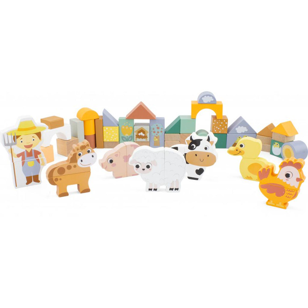 Baril de cubes la ferme jaune