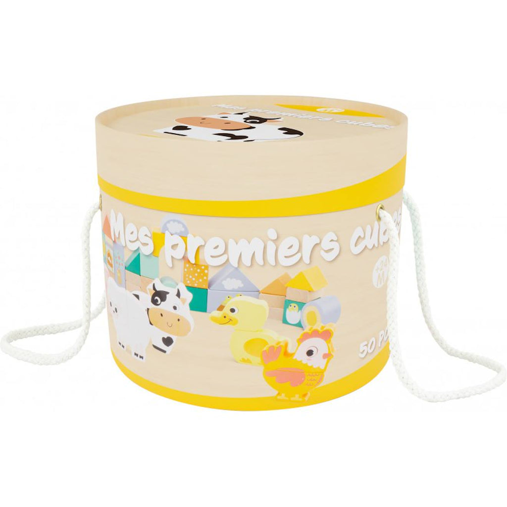 Baril de cubes la ferme jaune