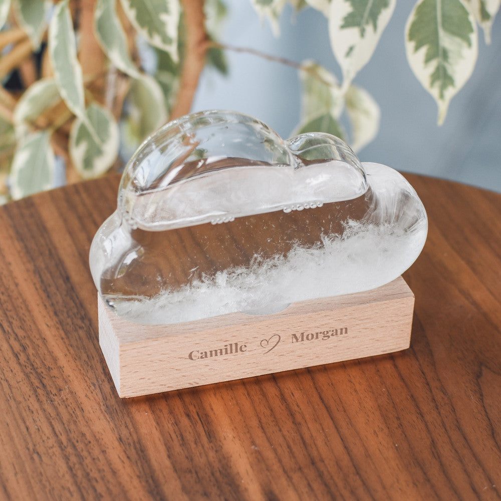 Baromètre Storm Glass Nuage Amoureux à Personnaliser - Baromètre Original