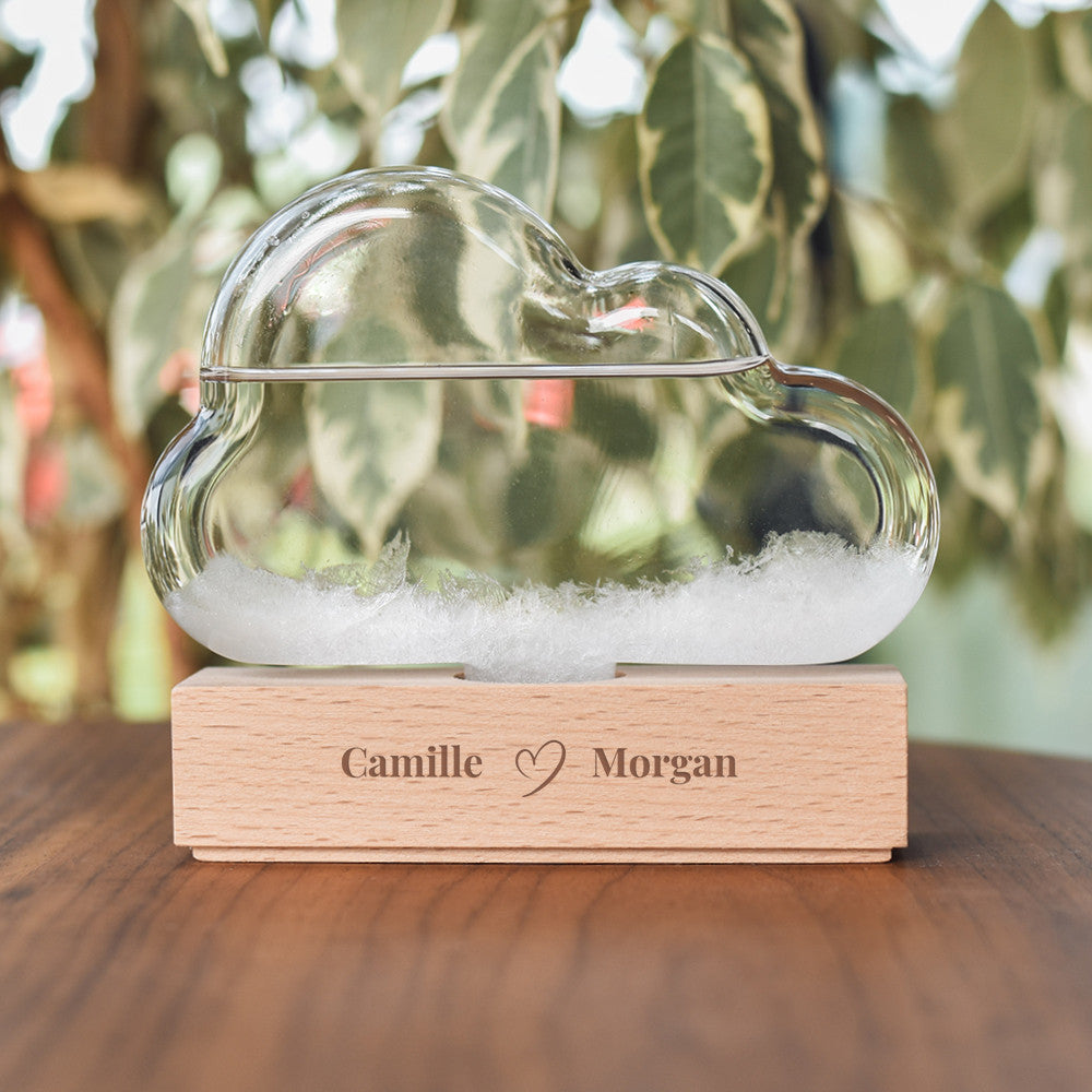 Baromètre Storm Glass Nuage Amoureux à Personnaliser - Baromètre Original