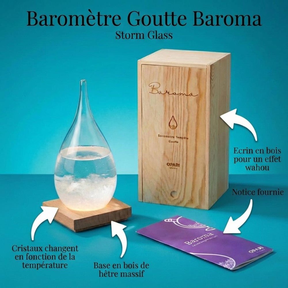 Baromètre Tempête Storm Glass - Baroma - Baromètre Original Opari