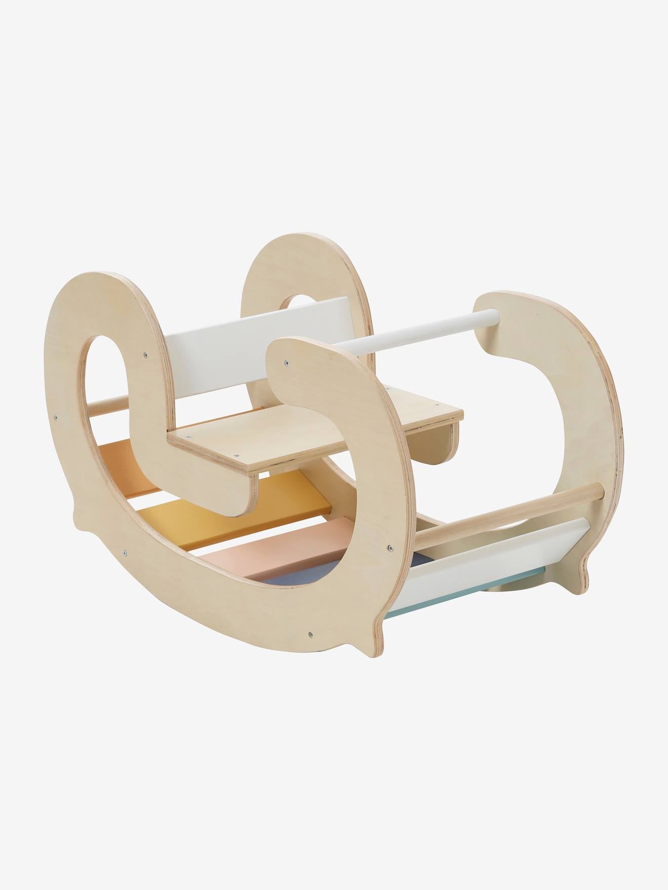 Bascule d'intérieur en bois FSC beige moyen uni avec décor