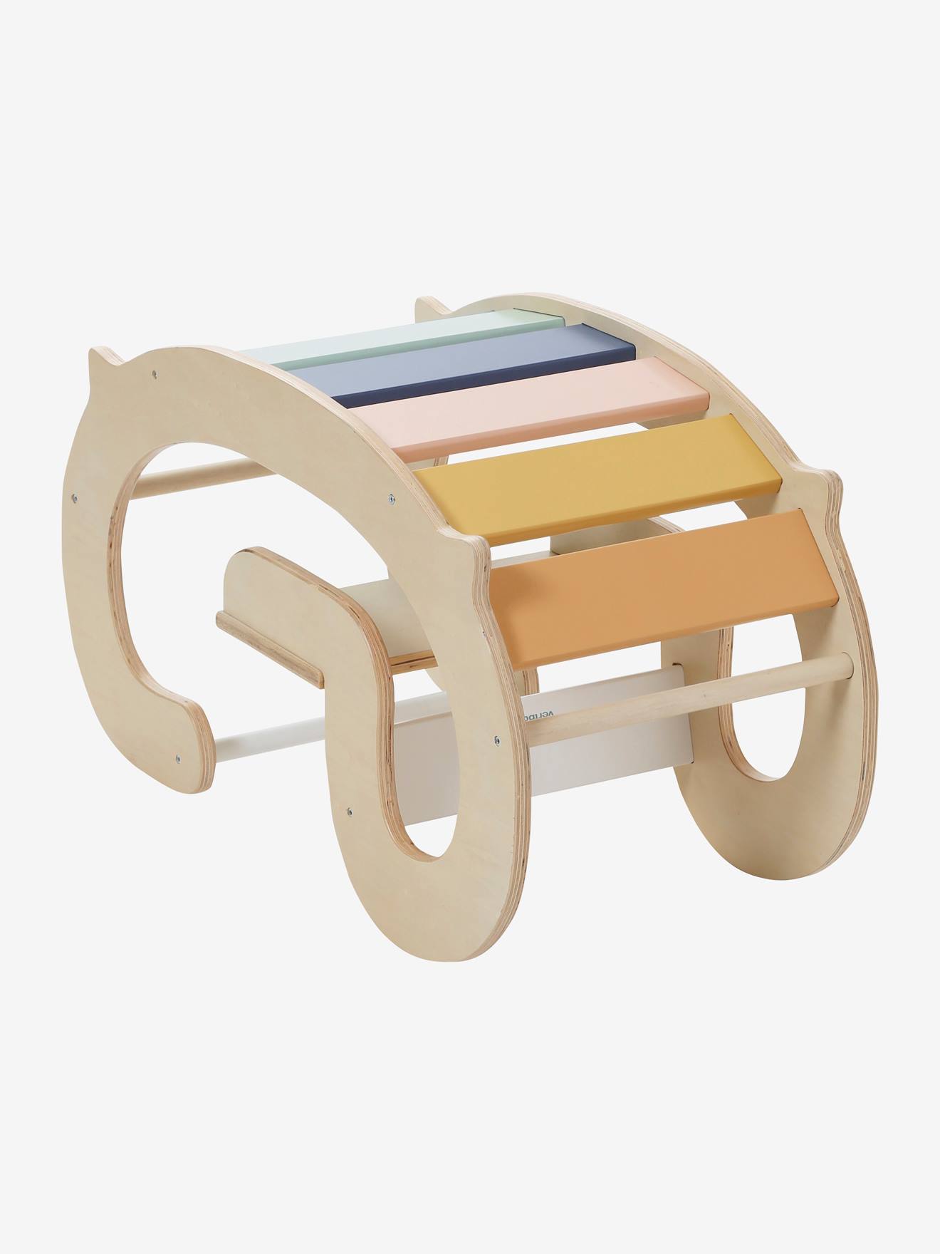 Bascule d'intérieur en bois FSC beige moyen uni avec décor