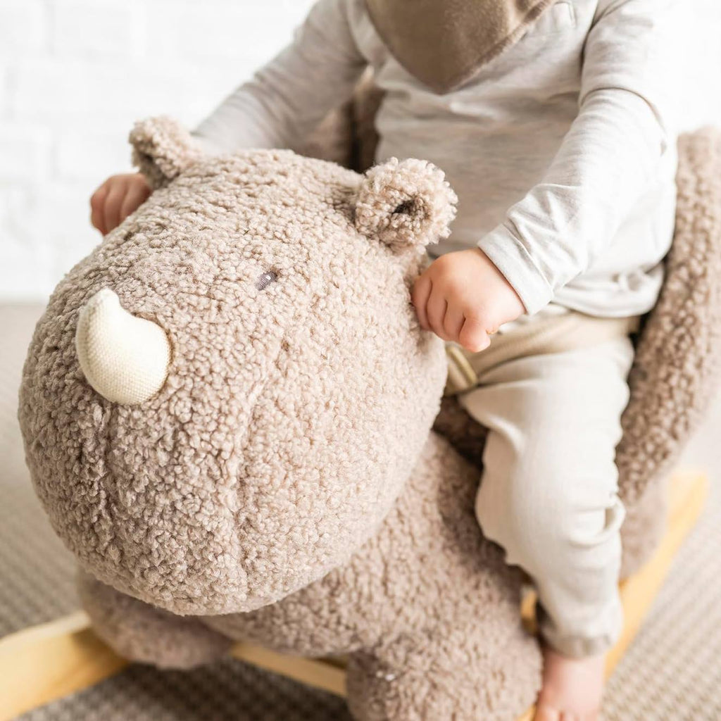 Bascule teddy le rhinocéros taupe marron