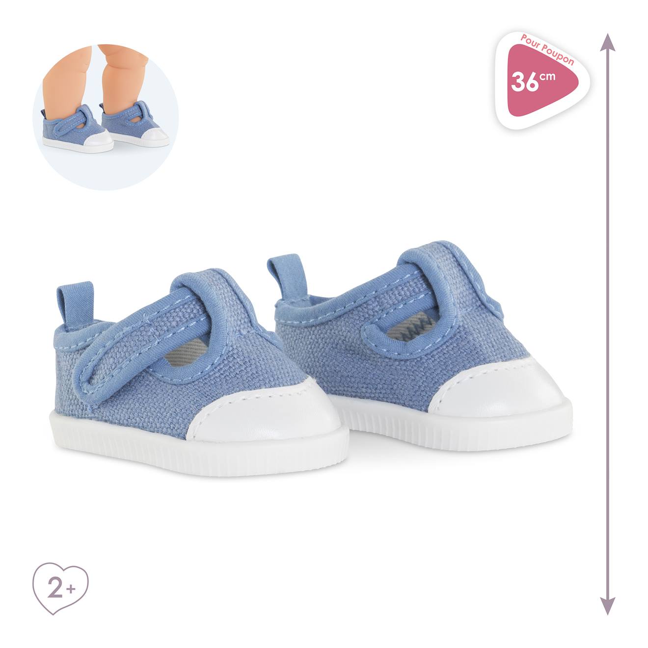 Baskets bleues pour poupon 36 cm multicolore