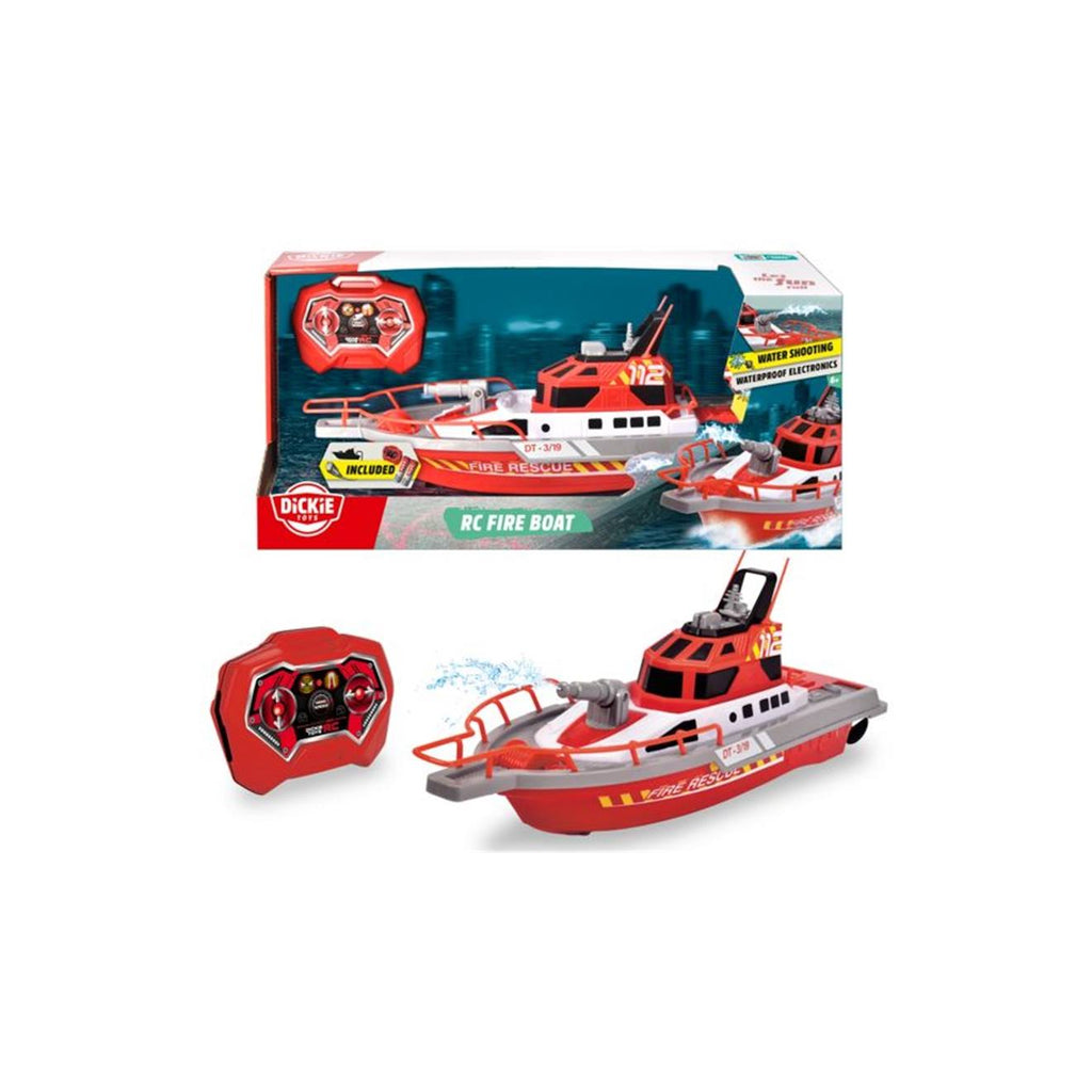 Bateau de pompiers radio control rouge