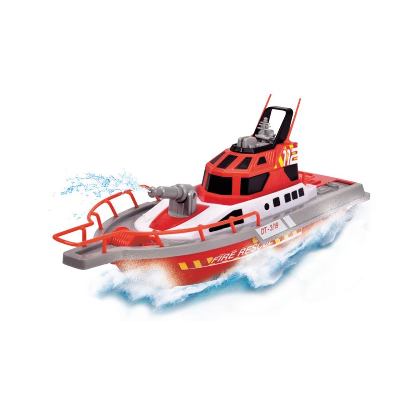 Bateau de pompiers radio control rouge