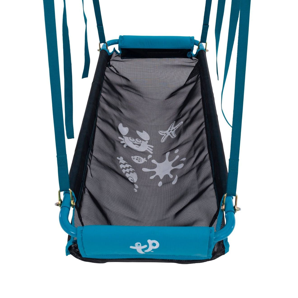 Bateau pirate avec collier pour portique bois rond métal d10cm bleu - noir