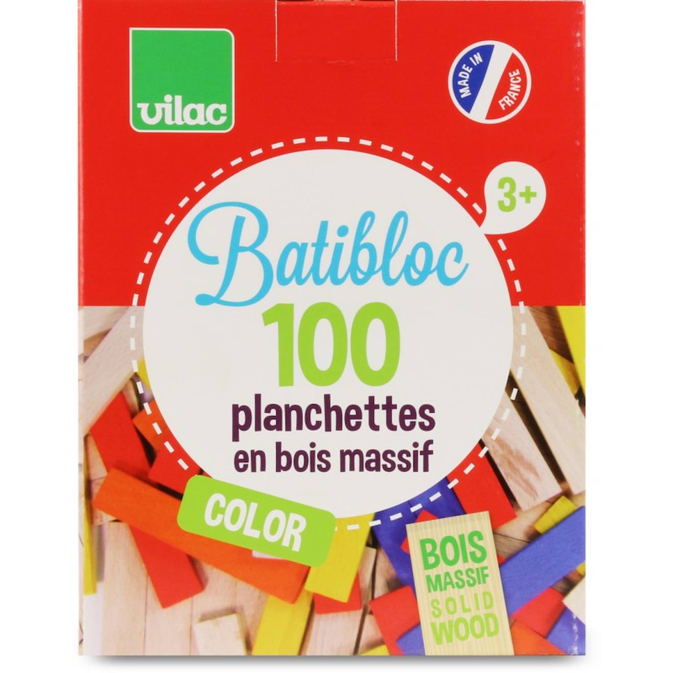Batibloc couleur 100 planchettes rouge