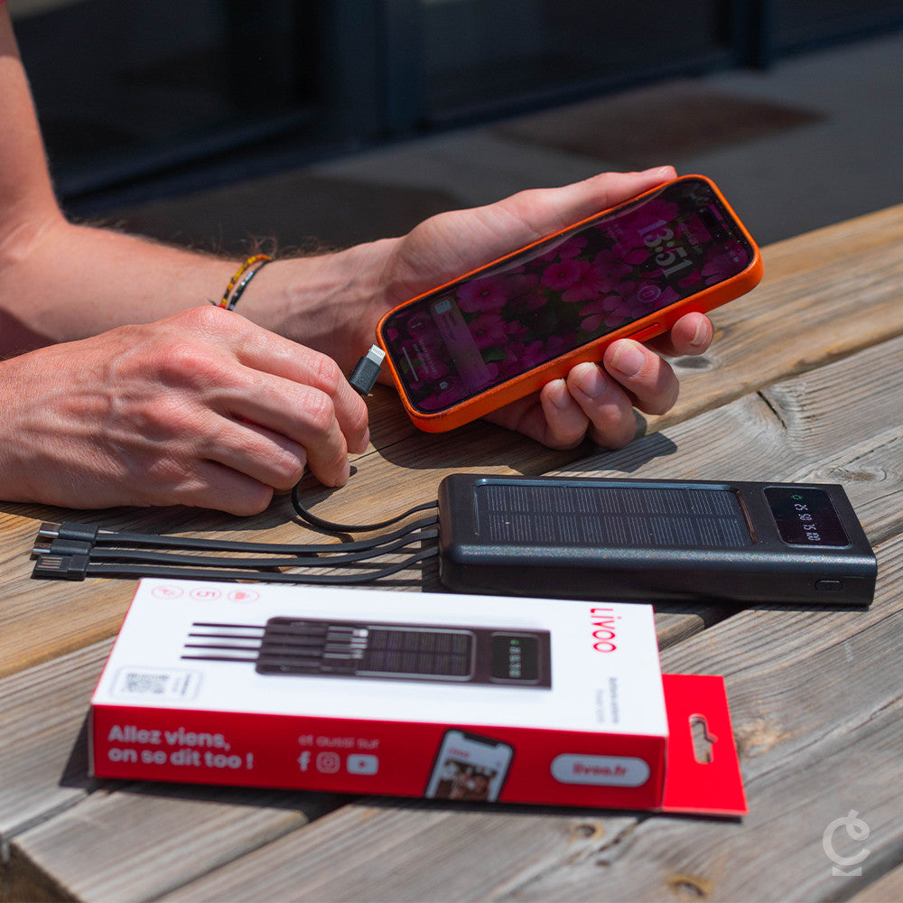 Batterie Externe Solaire 10000mAh - Chargeur et Accessoire de Chargement