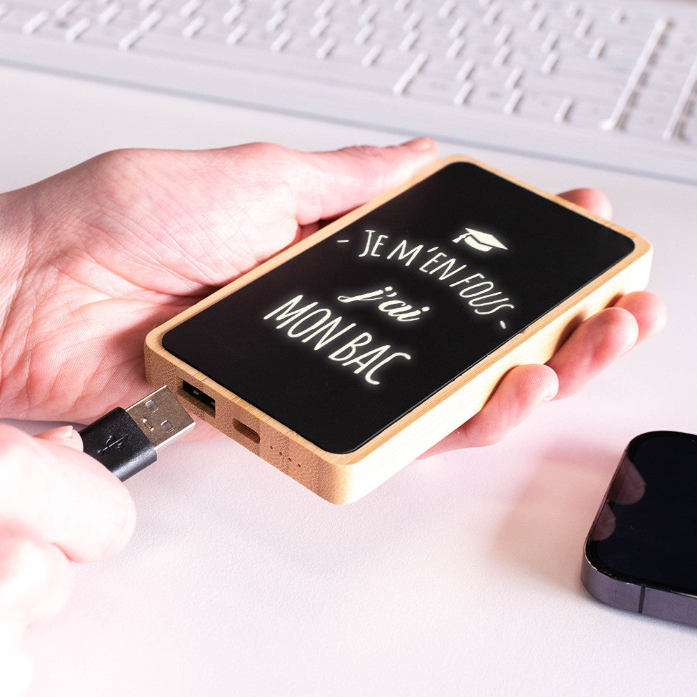 Batterie Lumineuse BAC et Diplômes à Personnaliser - Chargeur Personnalisé