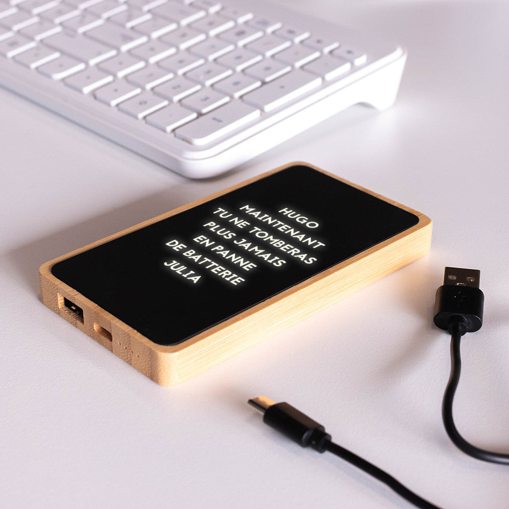 Batterie Lumineuse Message à Personnaliser - Chargeur Personnalisé CadoMaestro