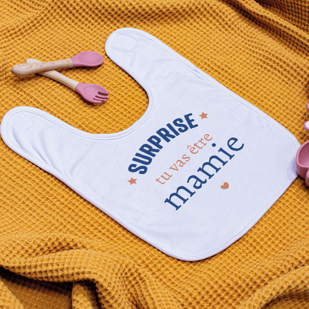 Bavoir Annonce Surprise à Personnaliser - Accessoires Bébé Personnalisés