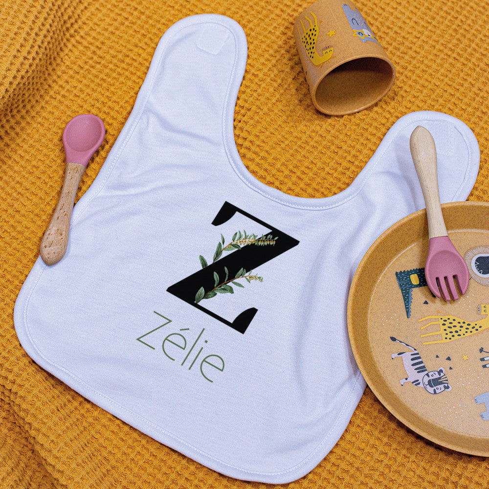 Bavoir Bébé Initiale à Personnaliser - Accessoires Bébé Personnalisés