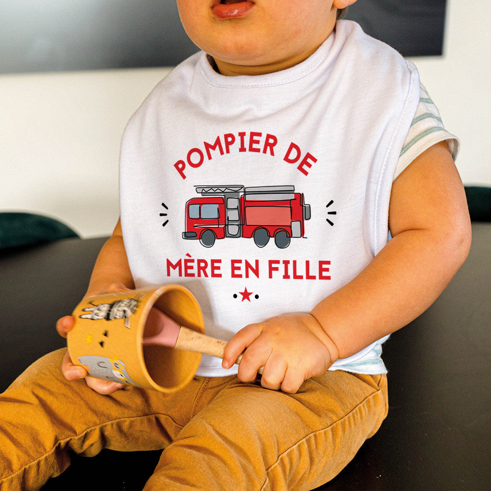 Bavoir Pompier à Personnaliser - Accessoires Bébé Personnalisés