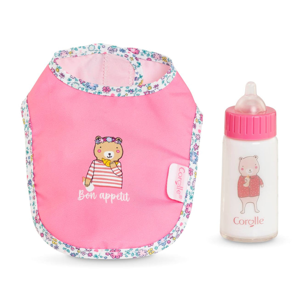 Bavoir rose et biberon magique pour grand poupon 36/42 cm multicolore