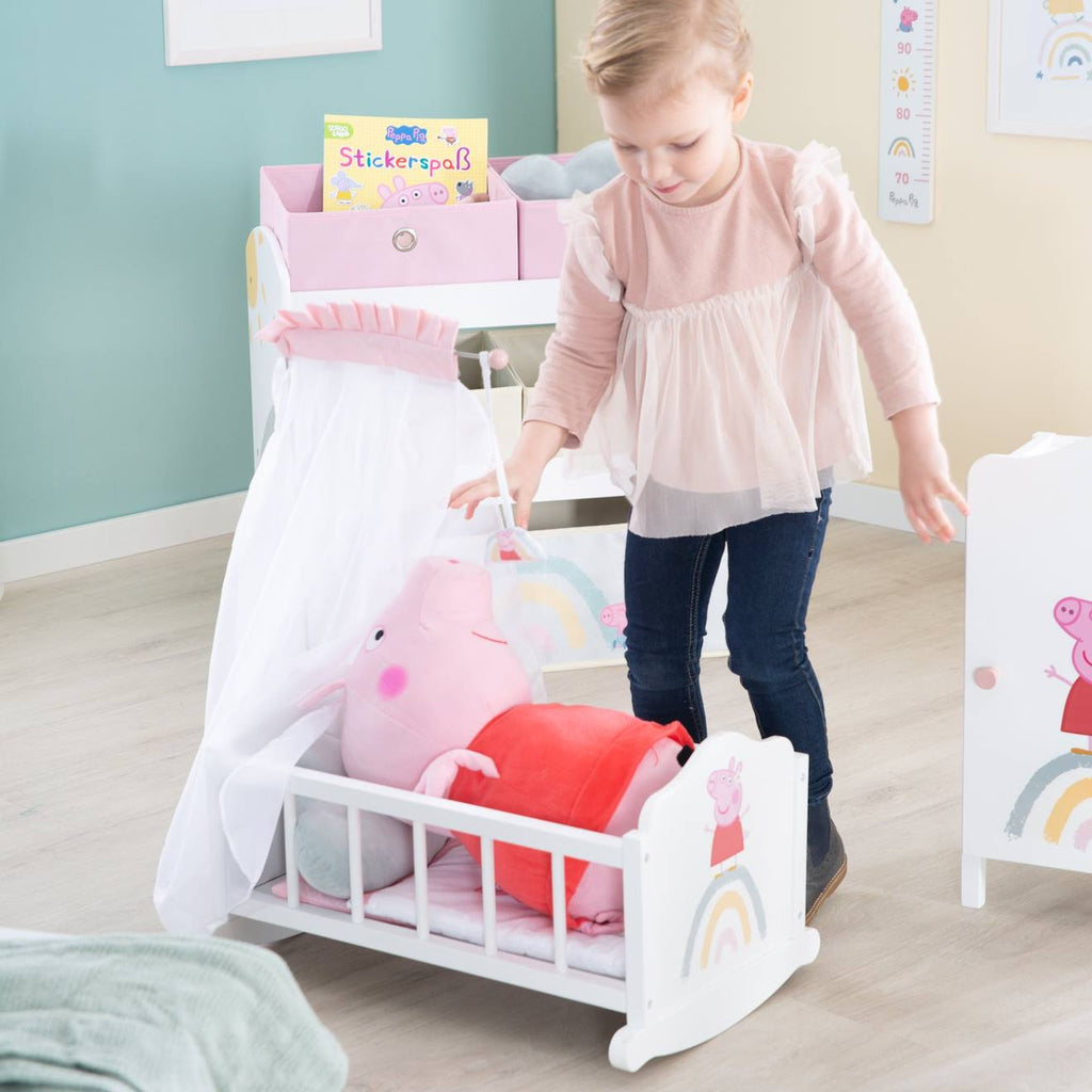 Berceau de poupée avec accessoires complets Peppa Pig blanc / Peppa Pig