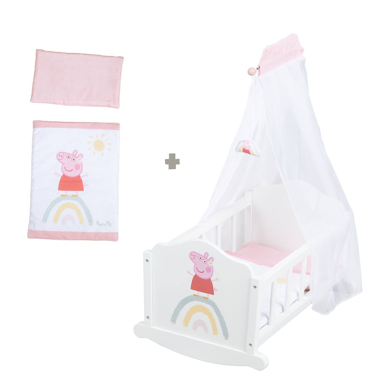 Berceau de poupée avec accessoires complets Peppa Pig blanc / Peppa Pig