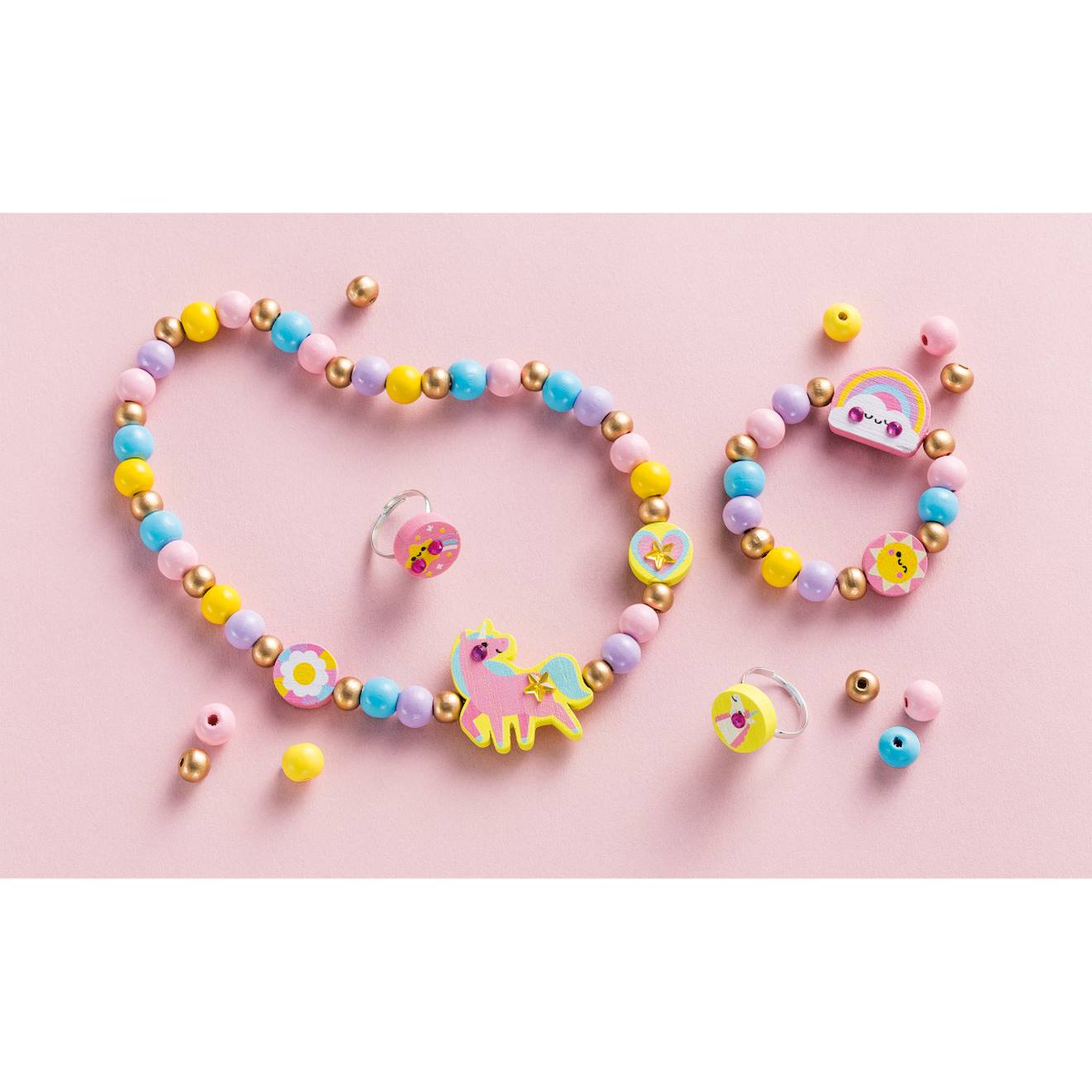 Bijoux en bois à créer - rainbow land multicolore
