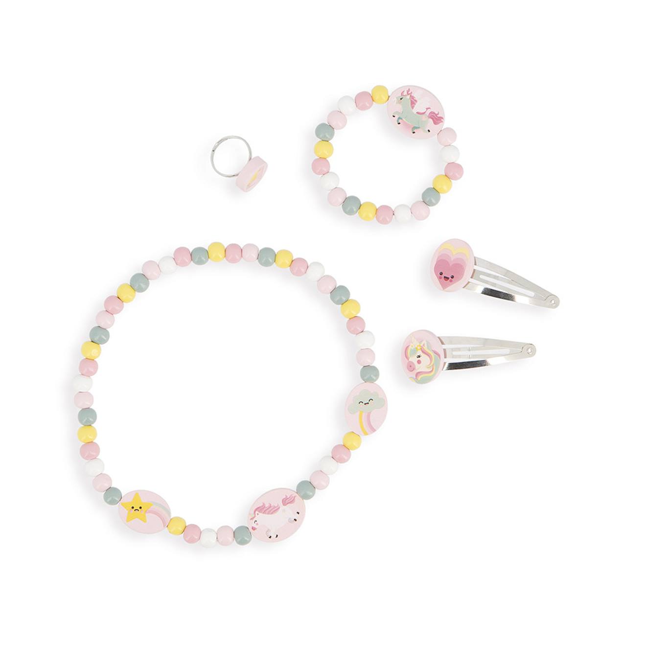 Bijoux en bois licorne rose