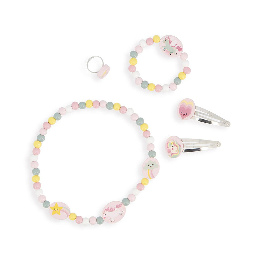 Bijoux en bois licorne rose