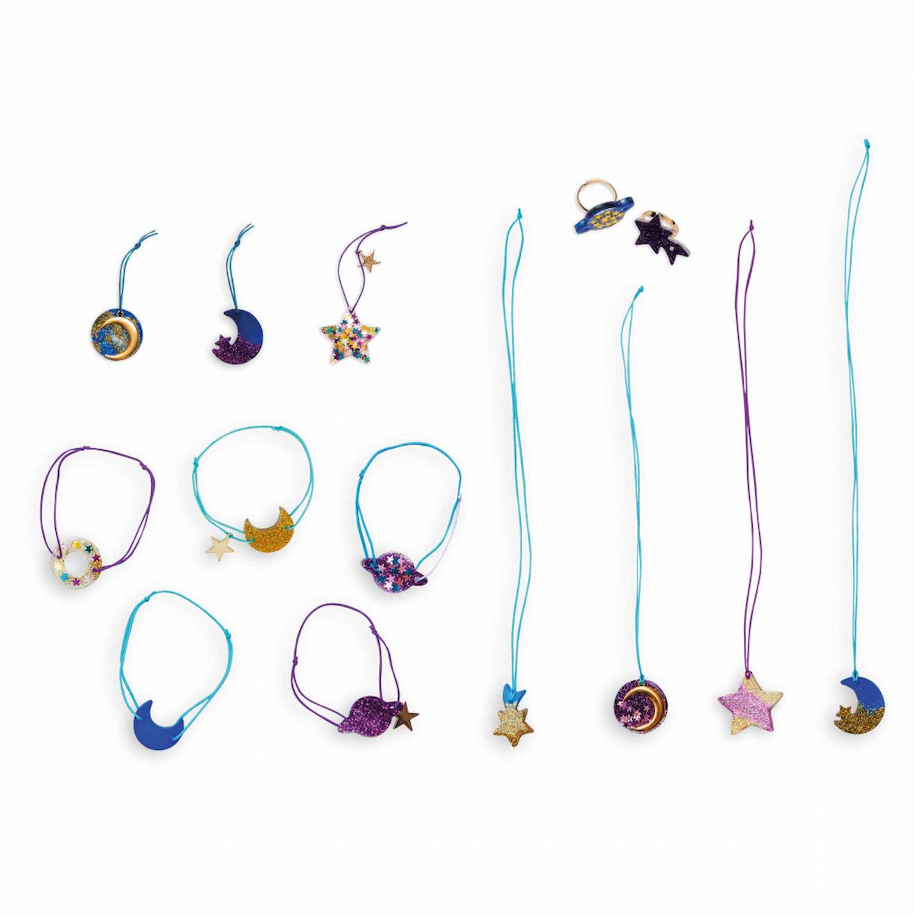 Bijoux en résine galaxy à créer multicolore