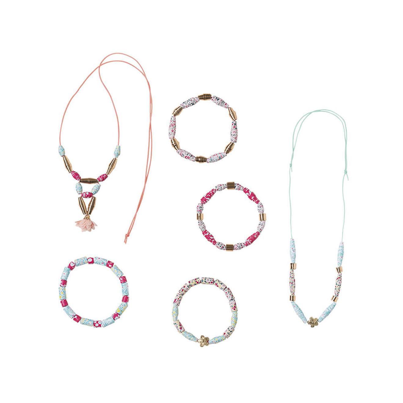 Bijoux perles de papier à créer rose