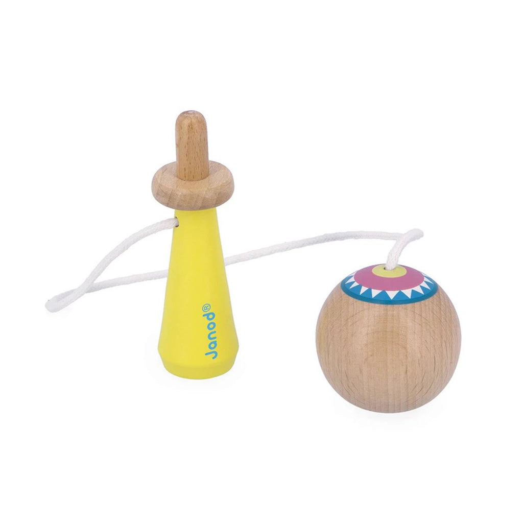 Bilboquet en bois applepop jaune