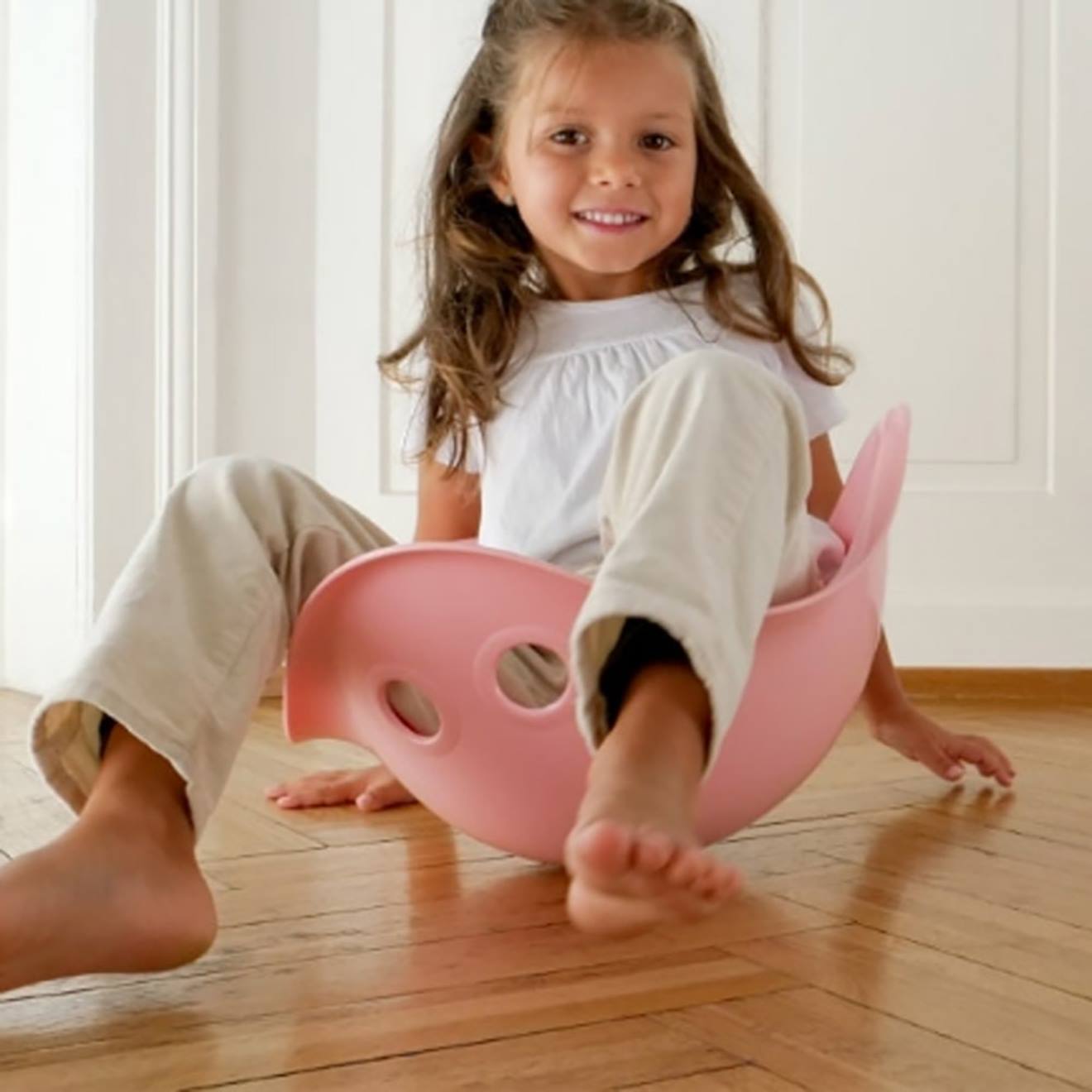 Bilibo rose clair jeu d'équilibre, jouet de motricité pour enfants rose