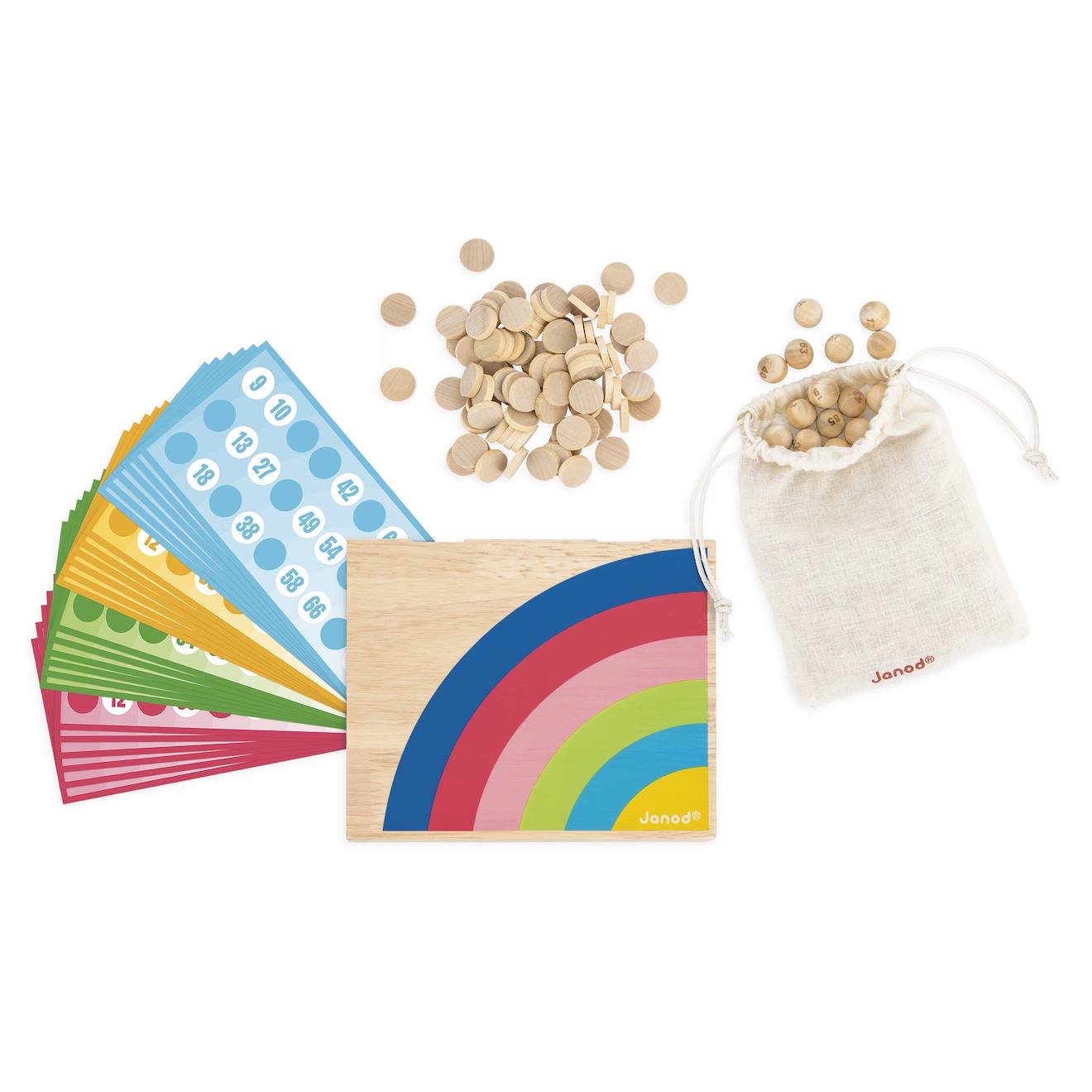 Bingo, jeu de loto traditionnel en bois multicolore