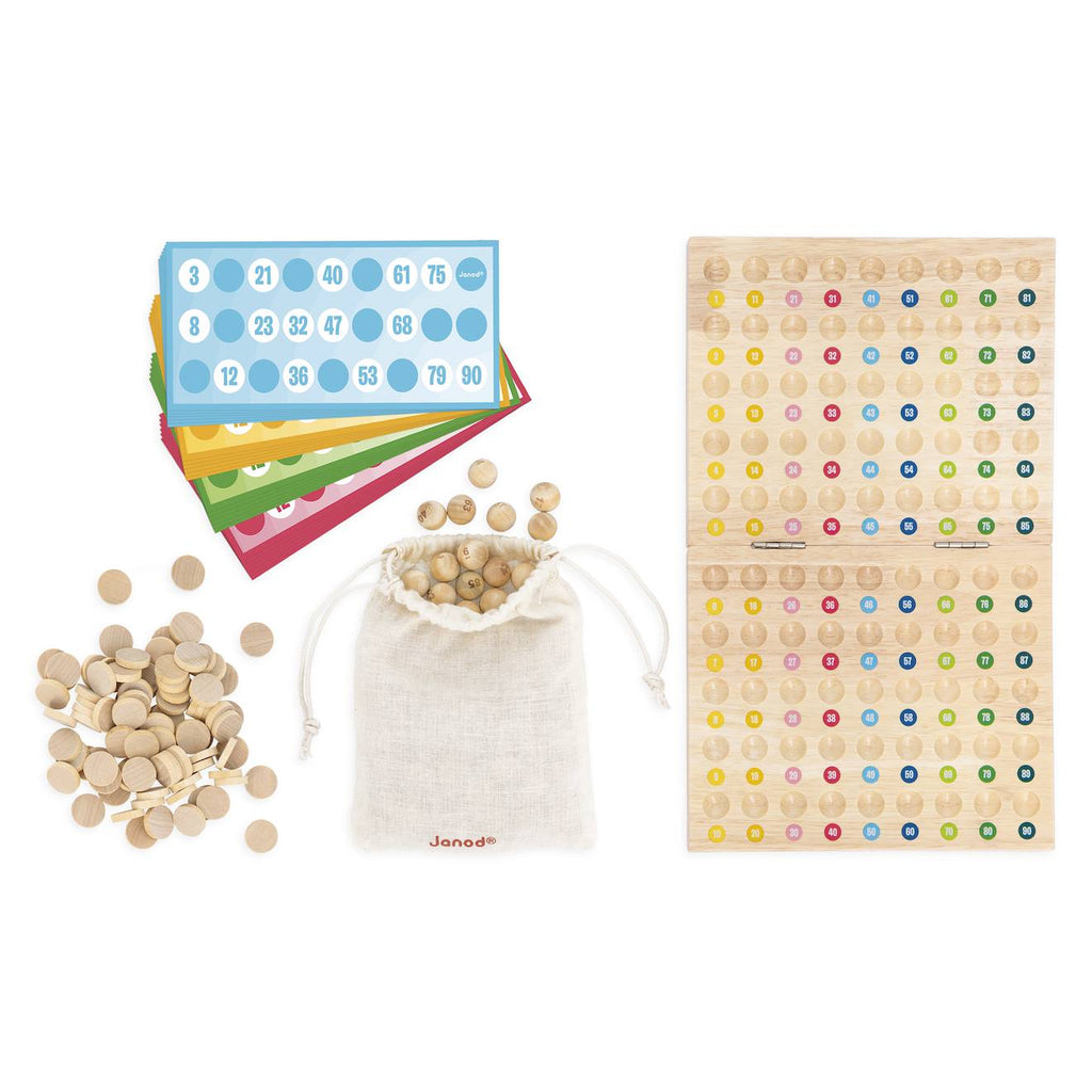 Bingo, jeu de loto traditionnel en bois multicolore