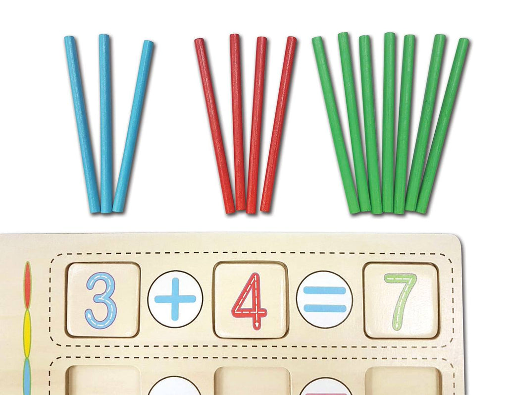 Bio toys l'école des maths - jeu en bois beige