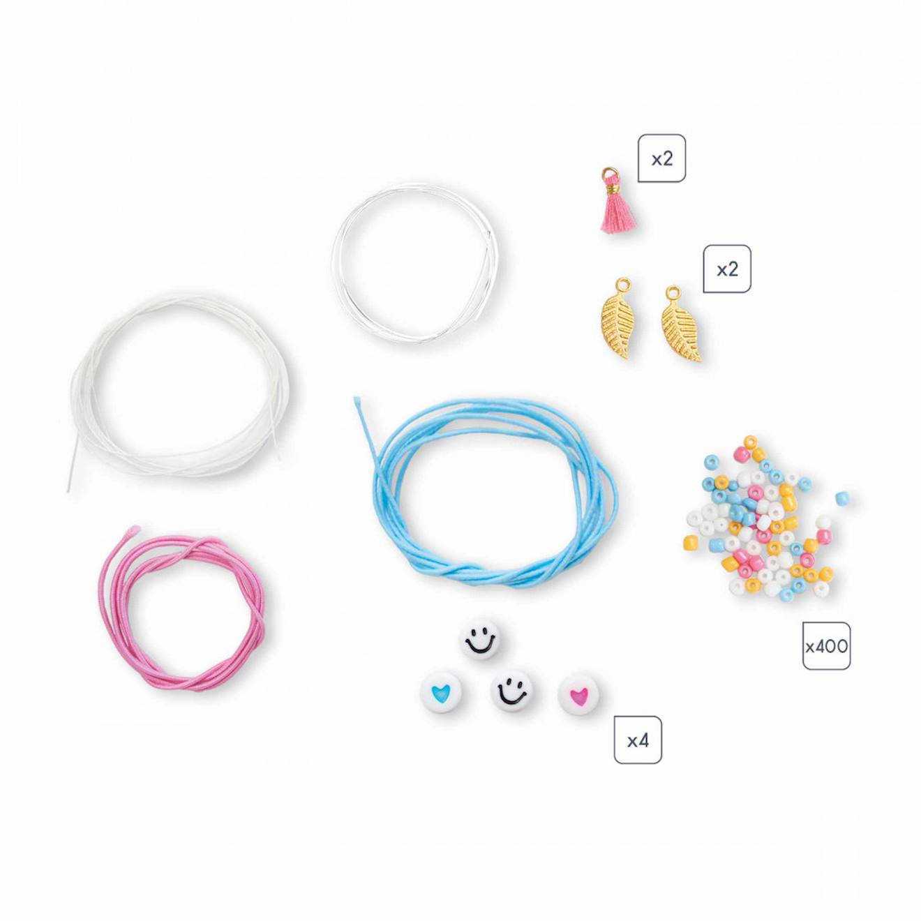 Bjjoux fleurs en perles multicolore